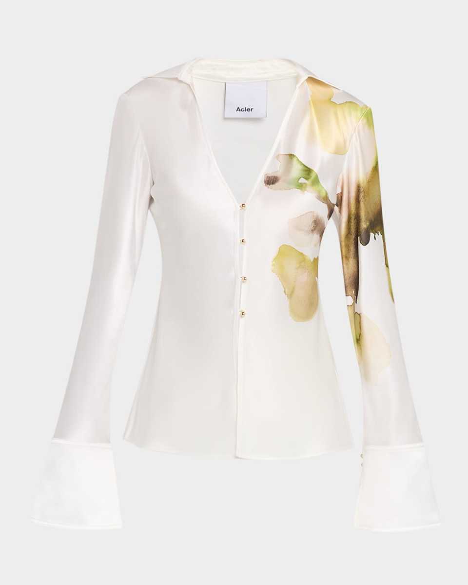 Spunhill Long-Sleeve Satin Shirt